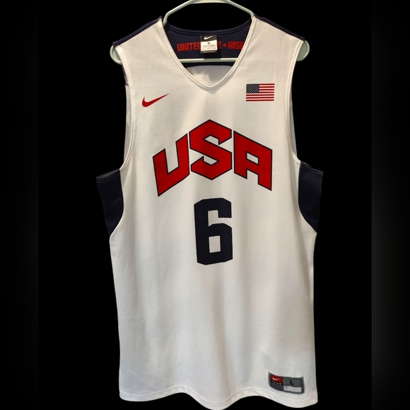 Nike NBA Lebron James #6 Blue&White Team USA Jersey 2012 Redeem Team Size Large - Picture 1 of 8